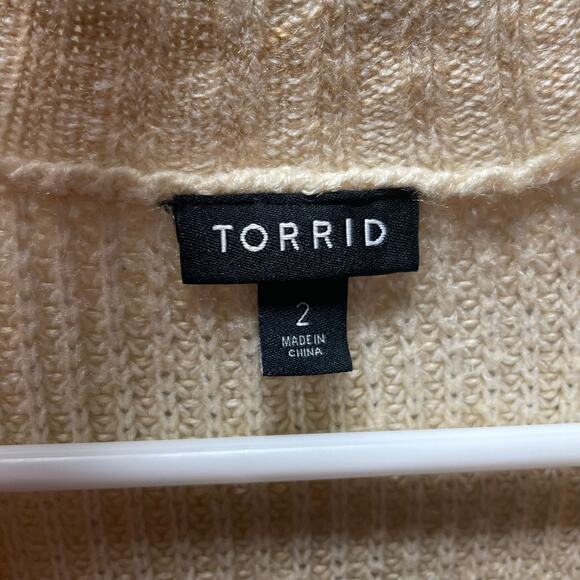 Torrid Butter Cream Chunky Open Front Cardigan Size 2X - Picture 4 of 6